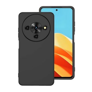 CAPA SILICONE ZTE BLADE A76 PRETO COM PROTETOR DE CAMERA