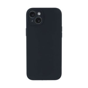 CAPA SILICONE GEL APPLE IPHONE 15 PRETO COM PROTETOR DE CAMERA