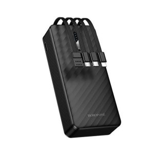 POWER BANK BOROFONE BJ84A PRETO 20000MAH COM CABO USB-A/USB-C/MICRO USB E LIGHTN