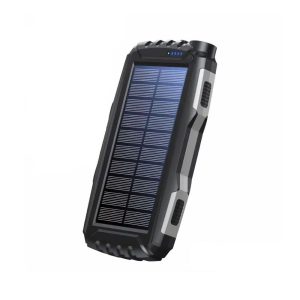 POWER BANK DENVER PSO-20010MK2 PRETO 20000MAH 2 OUTPUT/1 INPUT COM PAINEL SOLAR