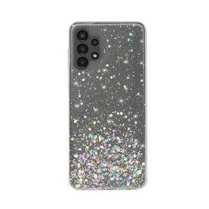 CAPA SILICONE COM DESENHO BLING GLITTER SAMSUNG GALAXY A13 4G TRANSPARENTE COM P