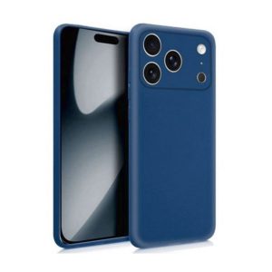 CAPA SILICONE APPLE IPHONE 17 PRO AZUL ESCURO COM PROTETOR DE CAMERA